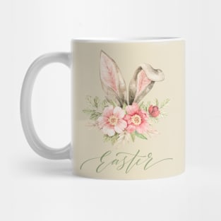 Floral Easter Rabbit Ears Design Mug